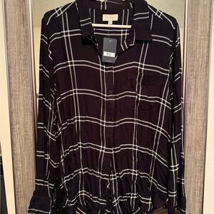 Lucky Brand Black and White Checkered Women’s Shirt